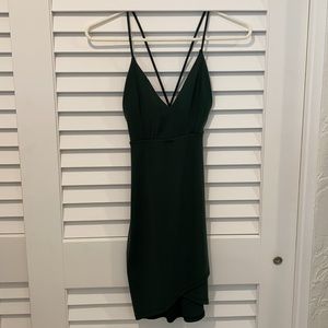 Tight forest green mini dress